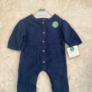 Carter's Little Planet Organic Baby‎ Gauze Romper Blue Size 3M